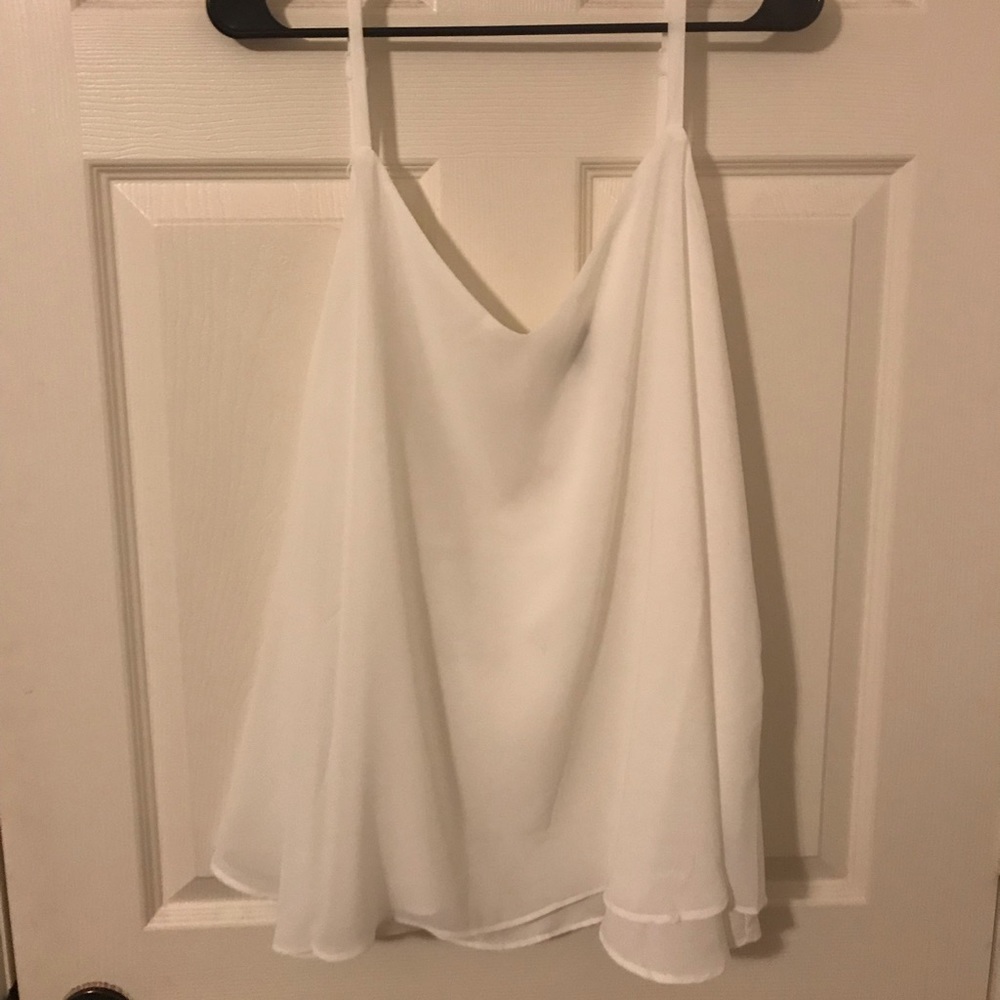 White Chiffon Tank Top